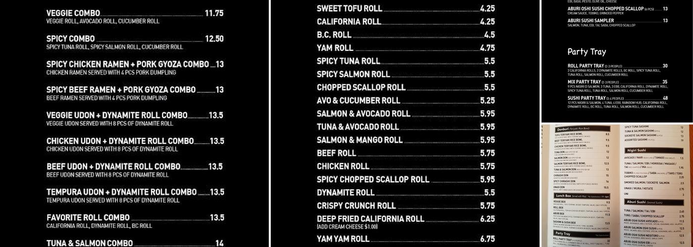 SUSHI HUB Menu