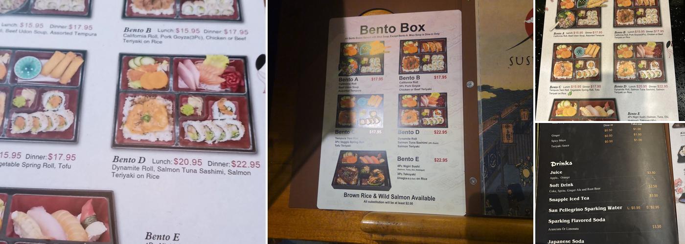 Sushi Tendo Menu