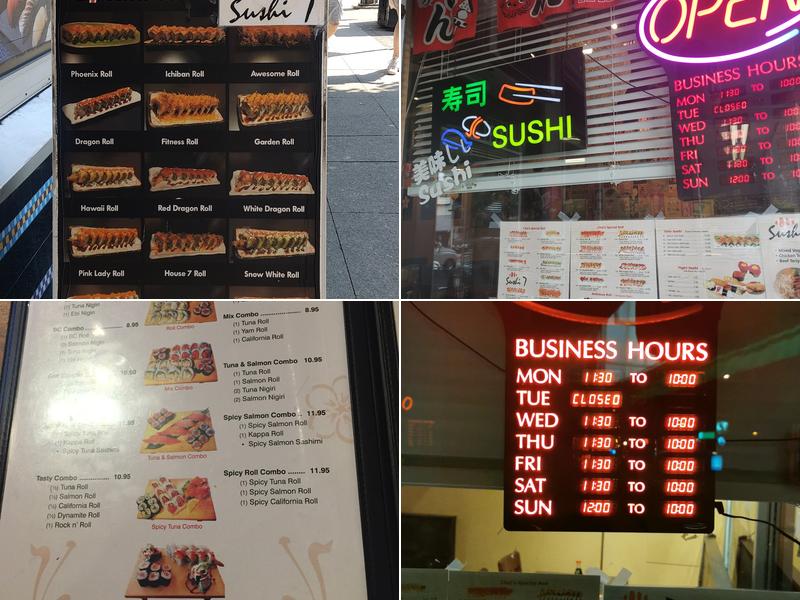 Sushi 7 Menu