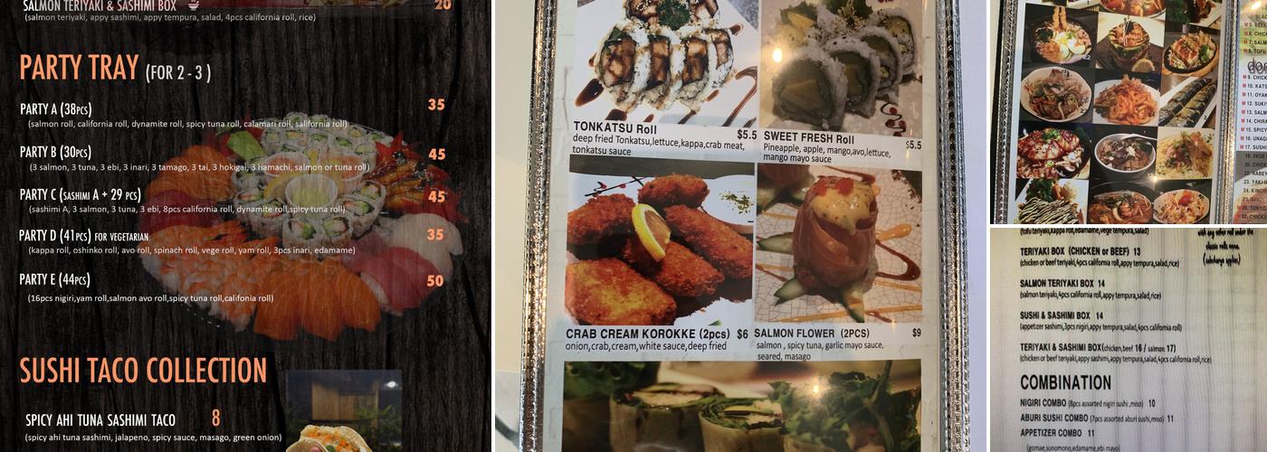 SushiVan Menu