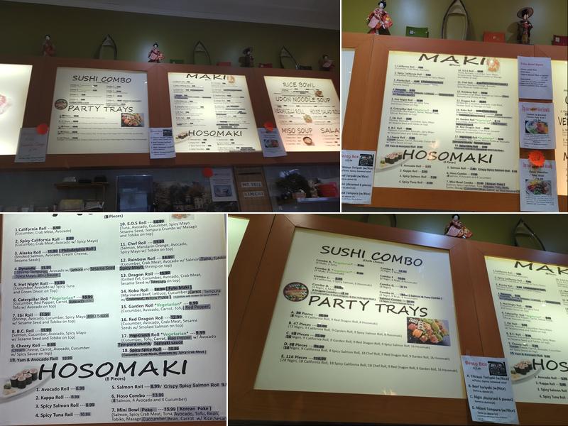 Rice & Roll Menu