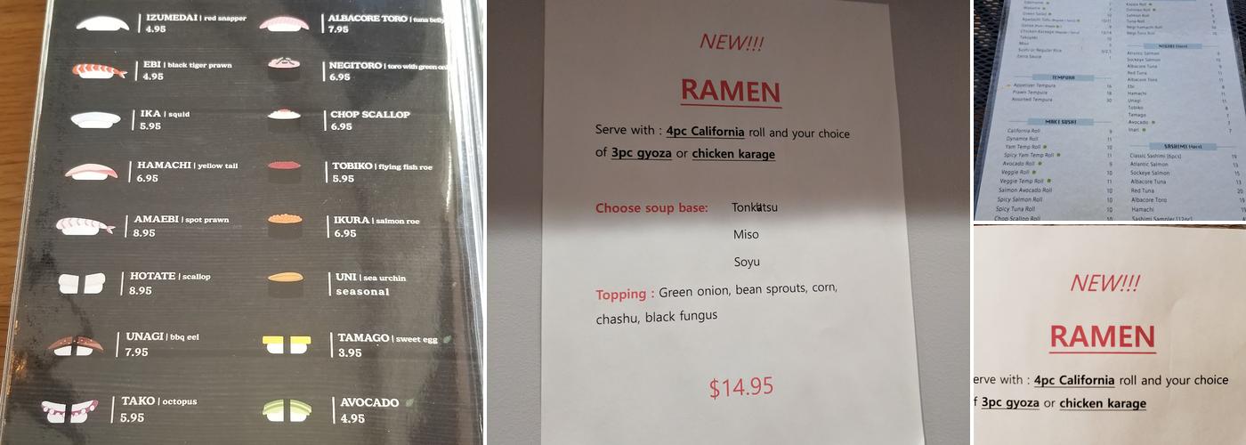 J:unique kitchen Menu