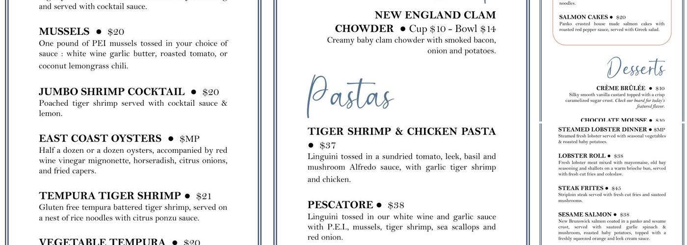 Lapointe Fish Menu