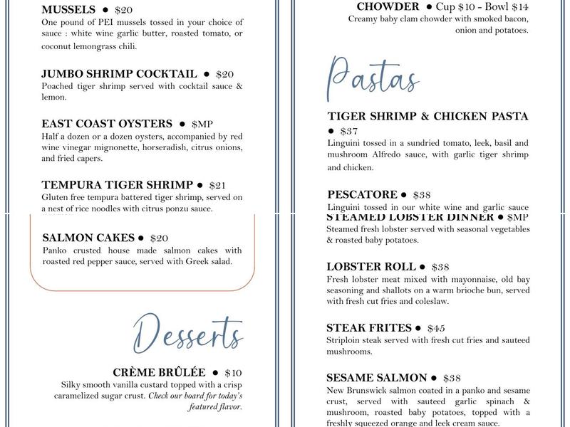 Lapointe Fish Menu