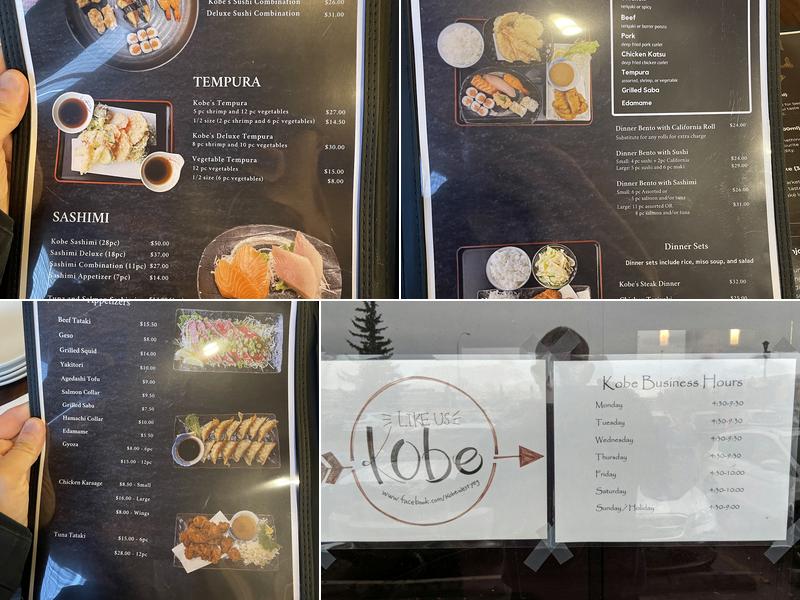 Kobe Menu