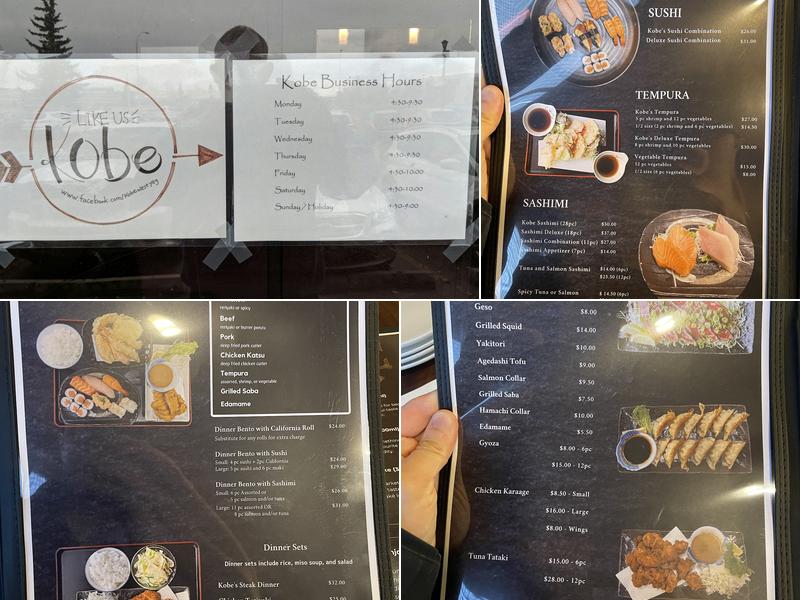 Kobe Menu