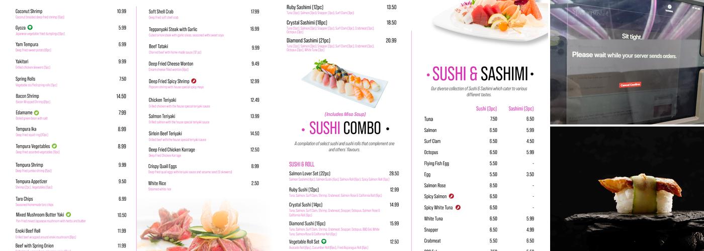 Spring Sushi Menu