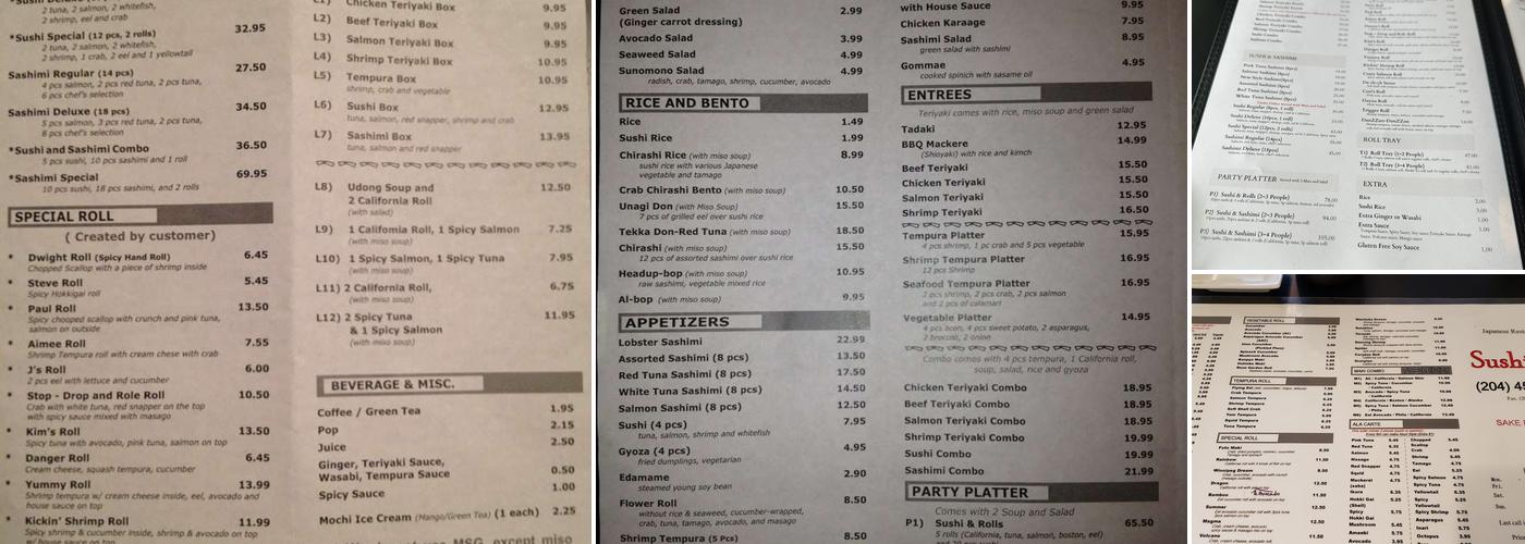 Sushi Ya Menu