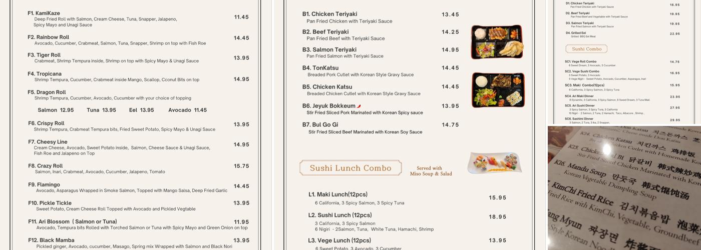Arirang Restaurant Menu