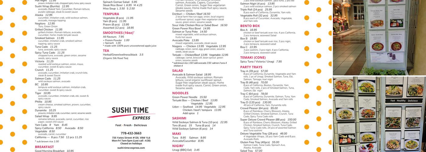 Sushi Time Express Menu