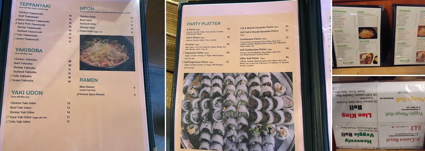 Wasabi Menu