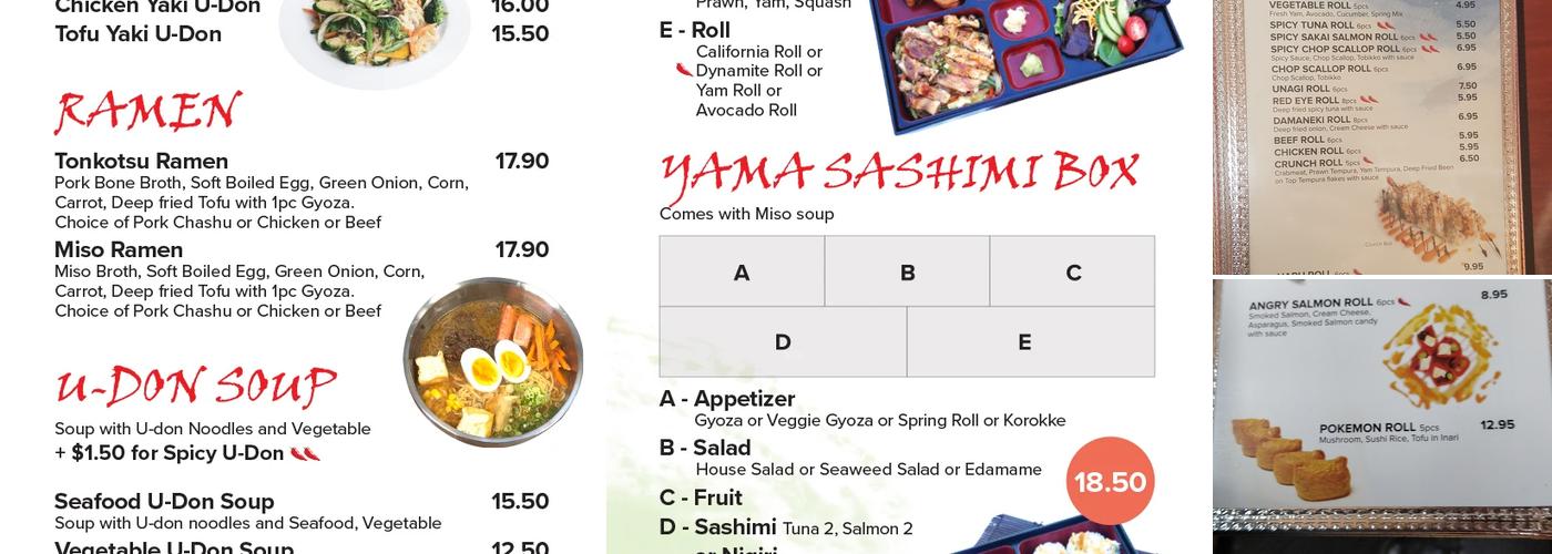Yama Kitchen Menu