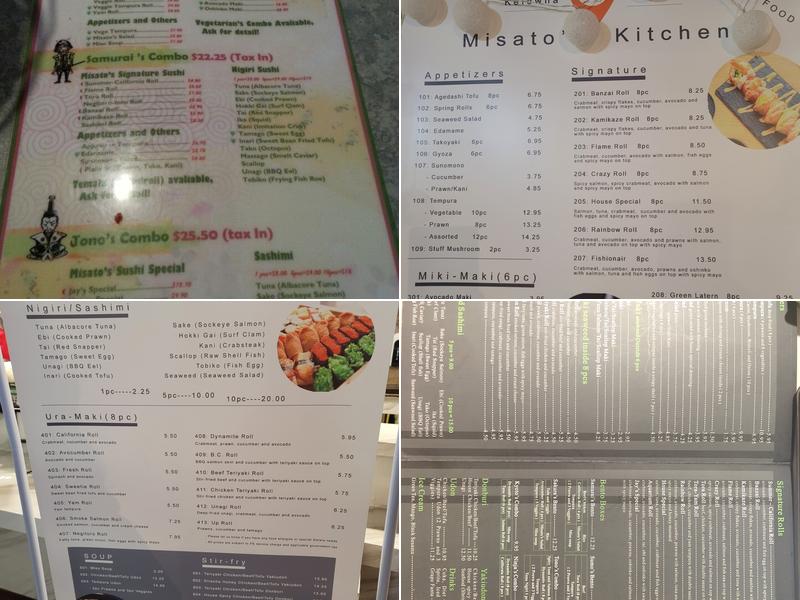Misato's Kitchen Menu