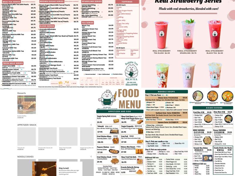 Rich Tea Menu