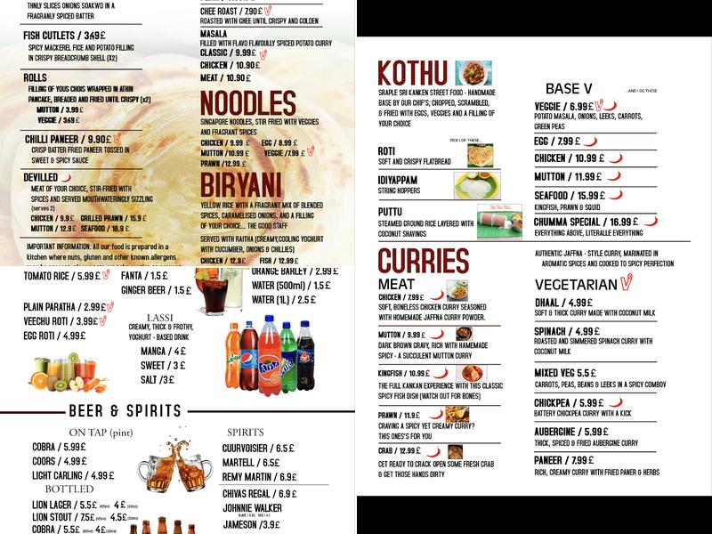 Chumma Kitchen Menu