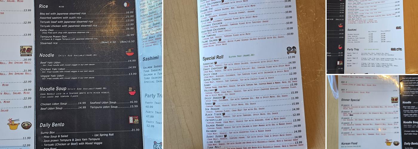 Sushi Koon Menu