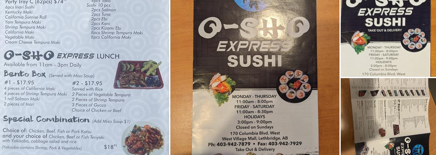 Osho Express Menu