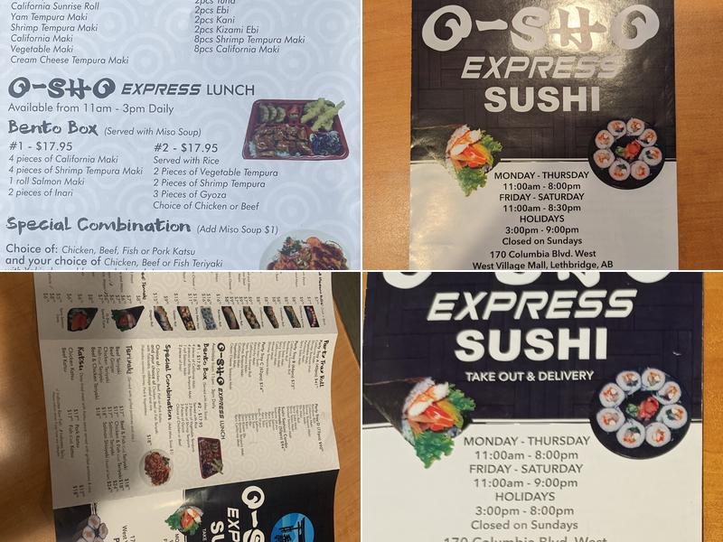 Osho Express Menu