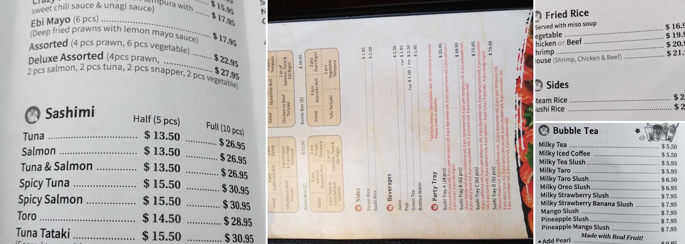 Mr. Sushi Menu