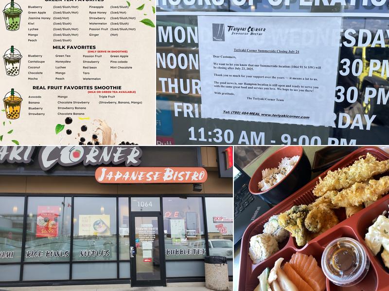 Teriyaki Corner Summerside Menu