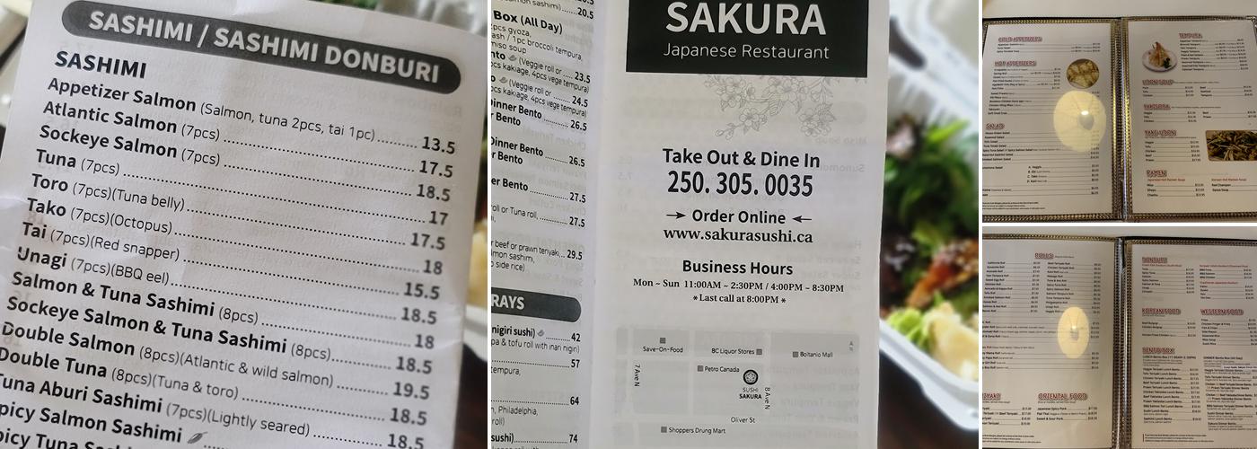 Sushi Sakura Menu