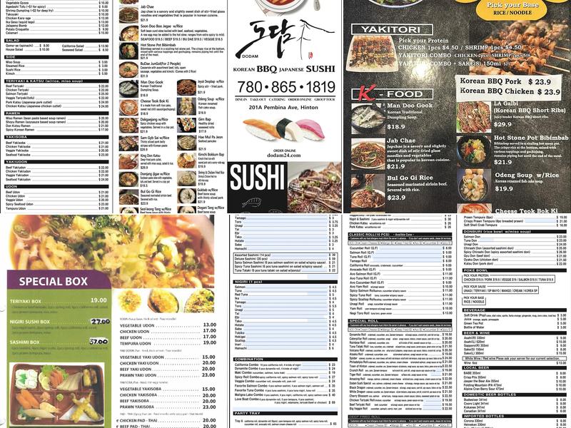 K & L Sushi Menu