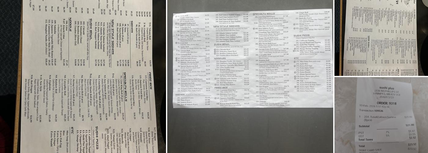 Sushi Plus Menu