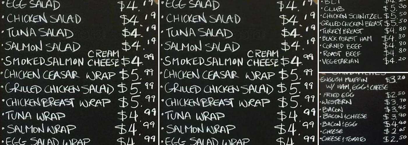 Jjs Cafe & Deli Menu