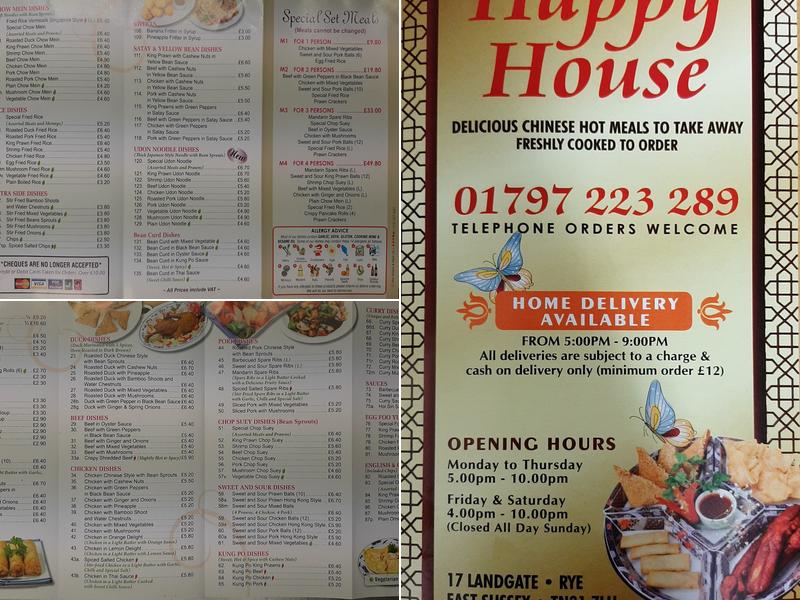 Happy House Menu