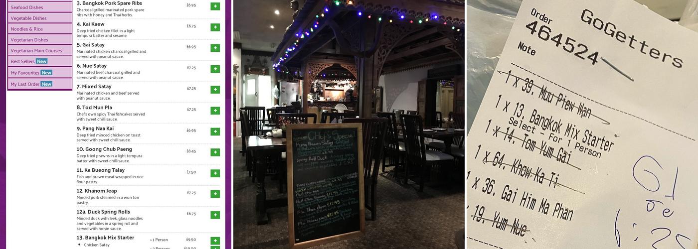 Bangkok Thai Restaurant (Saffron Walden) Menu