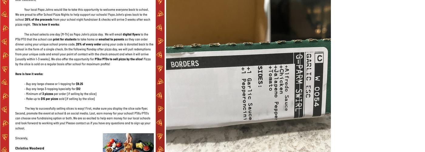 Papa Johns Pizza Menu