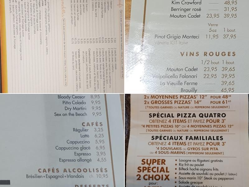 Restaurant Delitheque Rosemont Menu