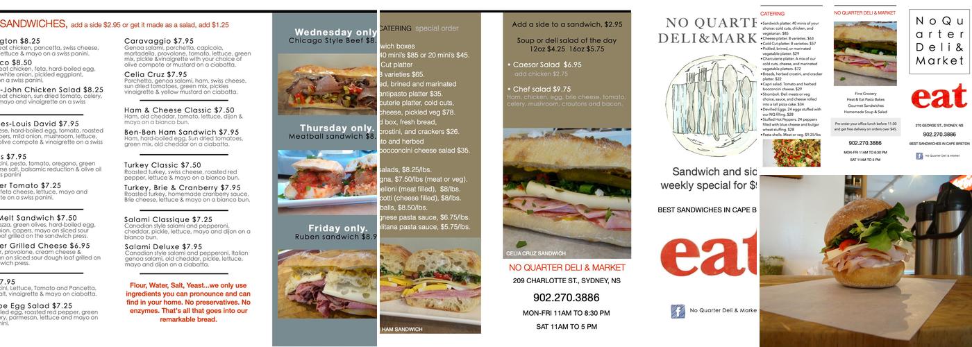 No Quarter Deli & Market Menu
