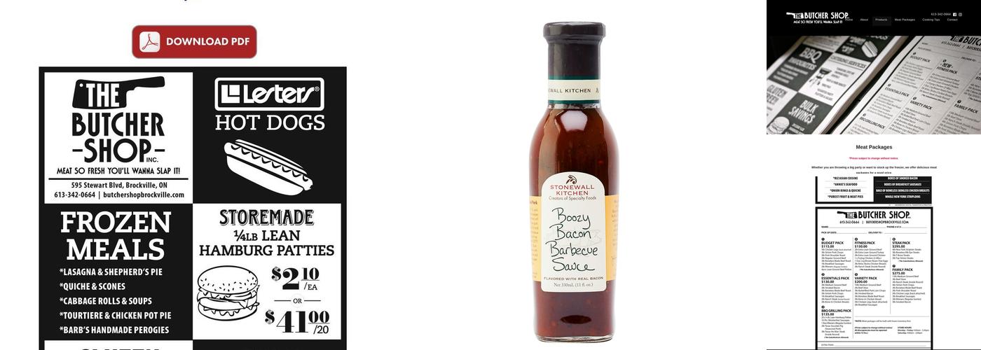 The Butcher Shop Inc. Menu