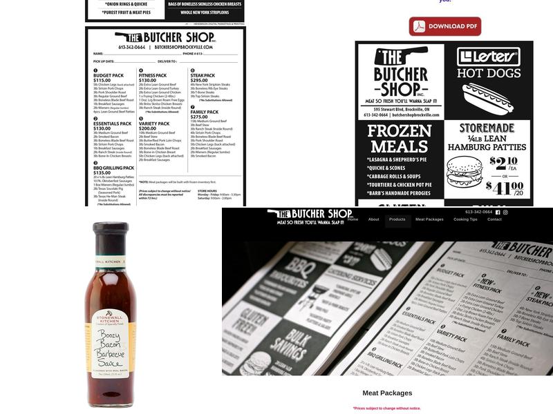 The Butcher Shop Inc. Menu