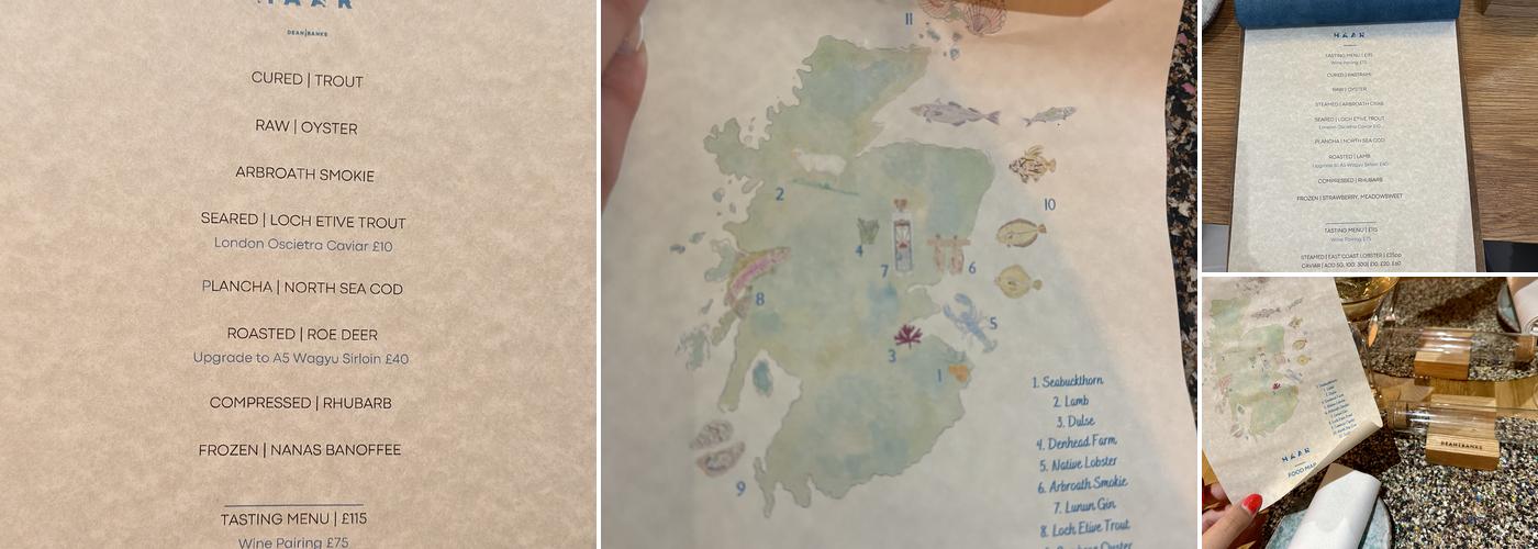 Haar Restaurant & Rooms Menu