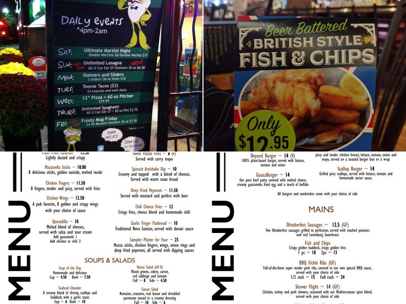 The Fickle Frog Menu