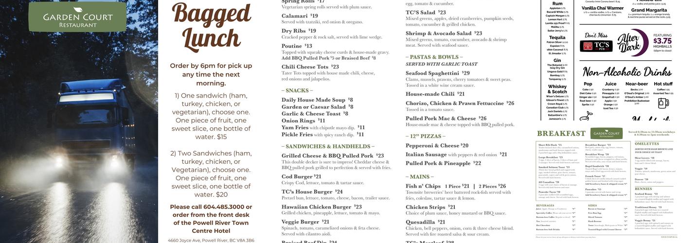 TC's Pub Menu