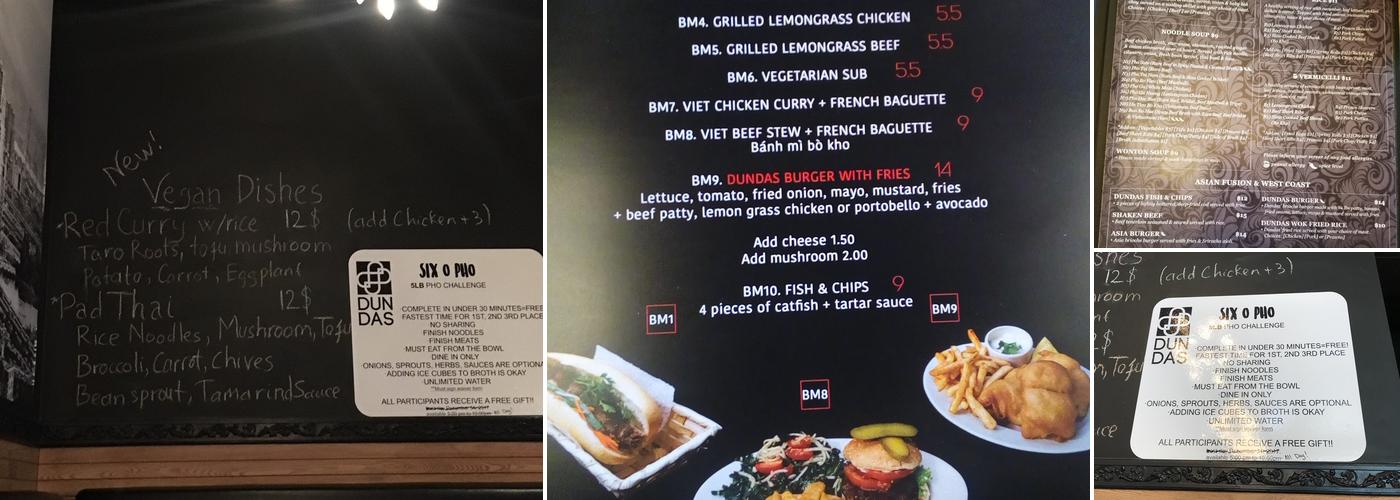 Pho Dundas Menu