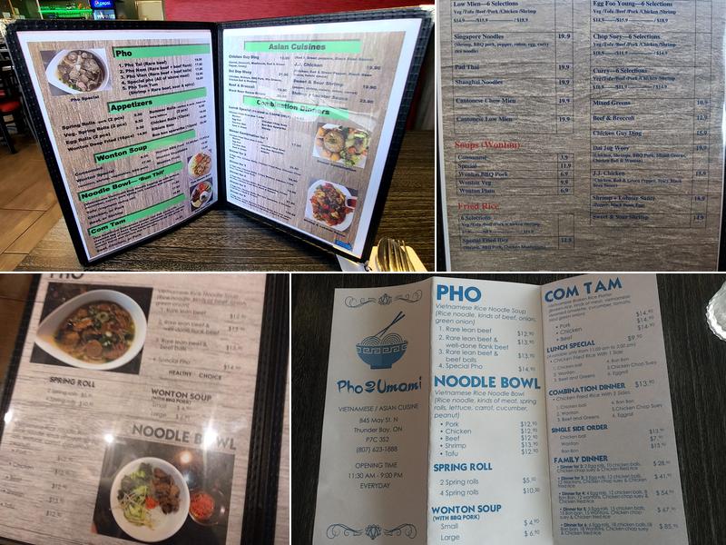 Pho Umami Menu