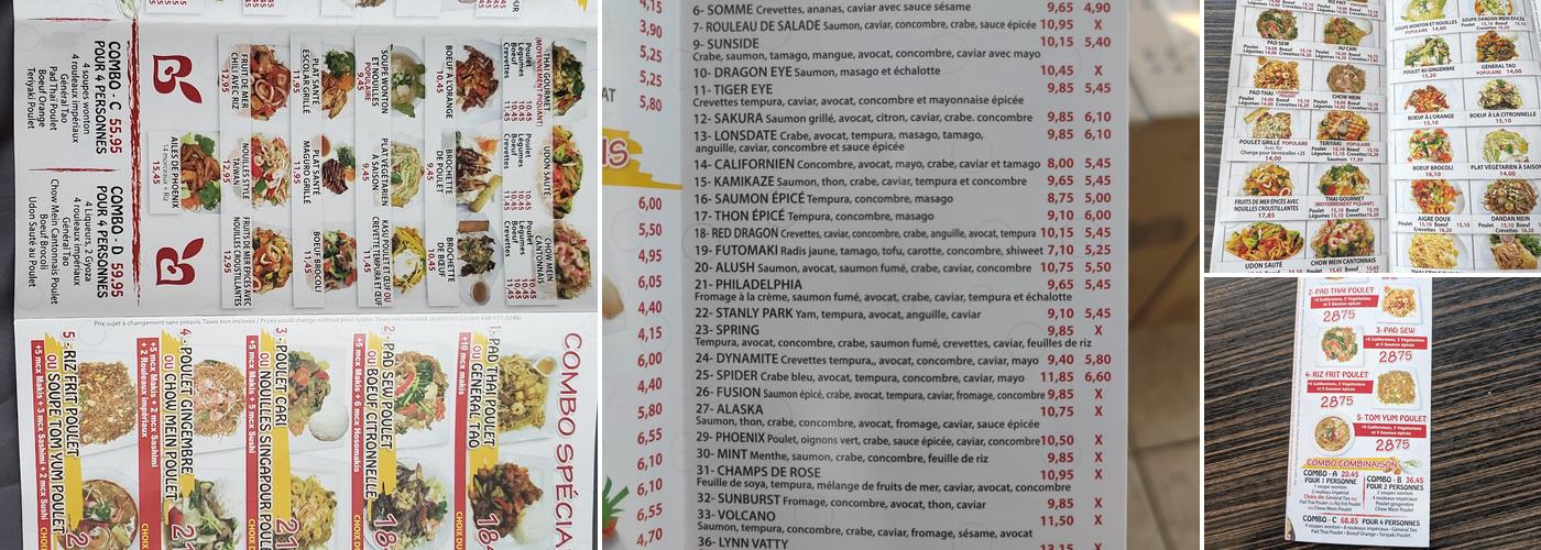 Restaurant Fusion Express Menu