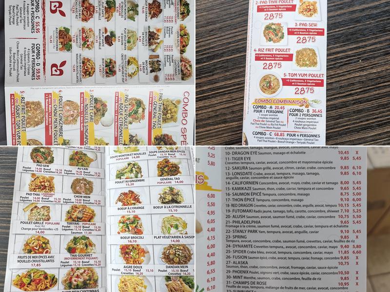 Restaurant Fusion Express Menu