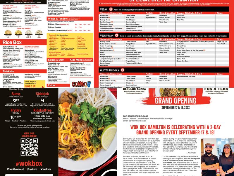 Wok Box - Camrose Menu
