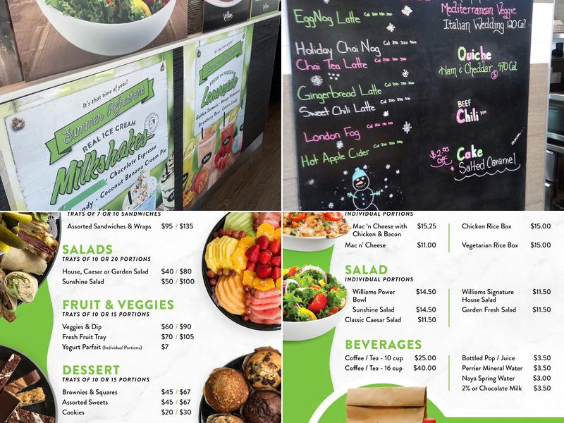 Williams Fresh Cafe Menu