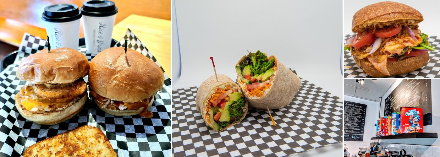 Rise and Grind Coffee & All Day Breakfast Sandwiches Menu