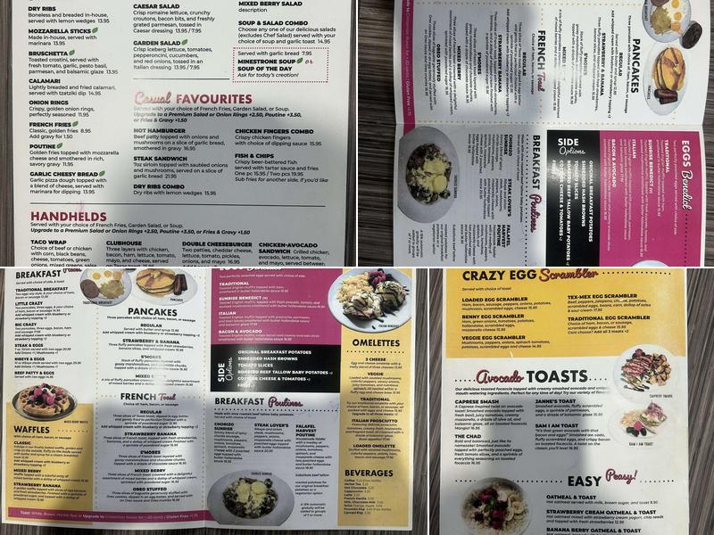 Crazy Eggs Restaurant Menu