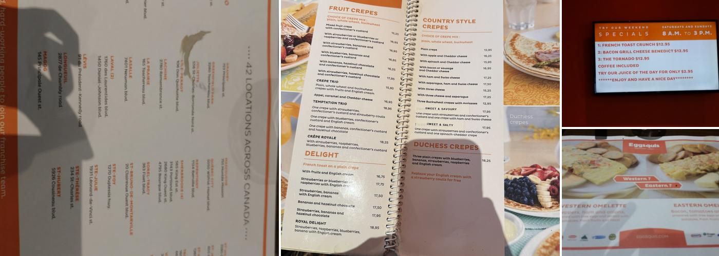 Eggsquis Kingston Menu