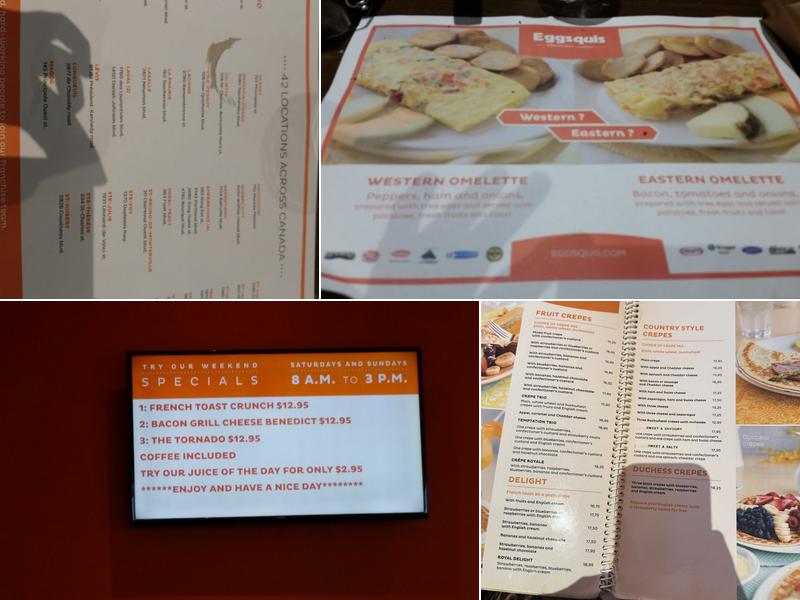 Eggsquis Kingston Menu