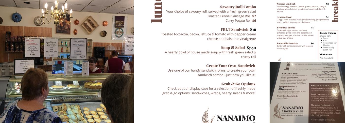 Nanaimo Bakery Menu