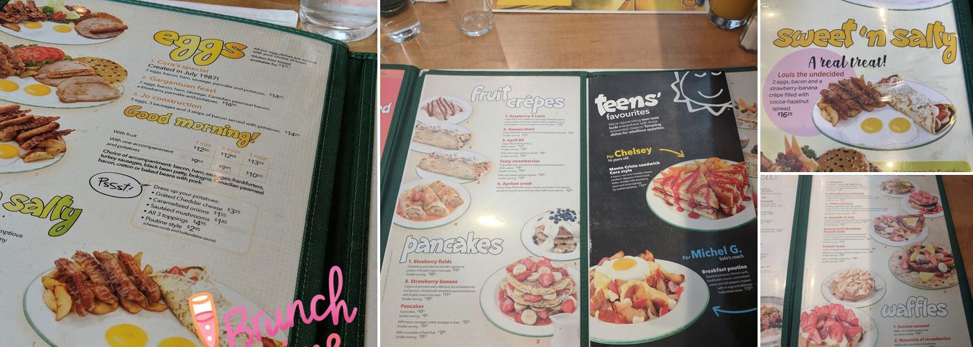 Cora Breakfast and Lunch Menu